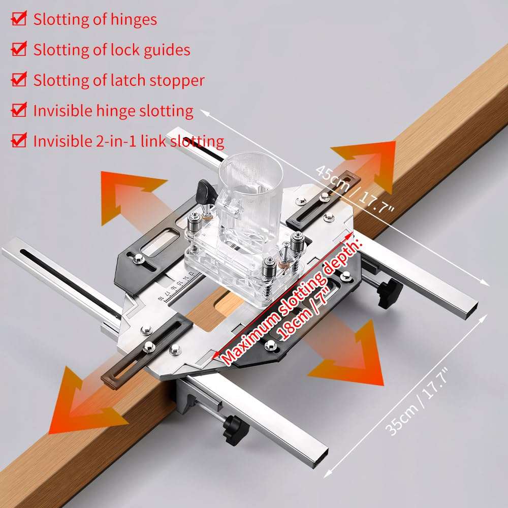 BAUSATZ Door Hinge Jig Woodworking Hole Opener Positioning Door Lock Jig Alloy Hole Opener Door Hinge Tool Door Installation Locator Door Jig Hinge Guide Hole Opener Template Door Hanging Tools 3
