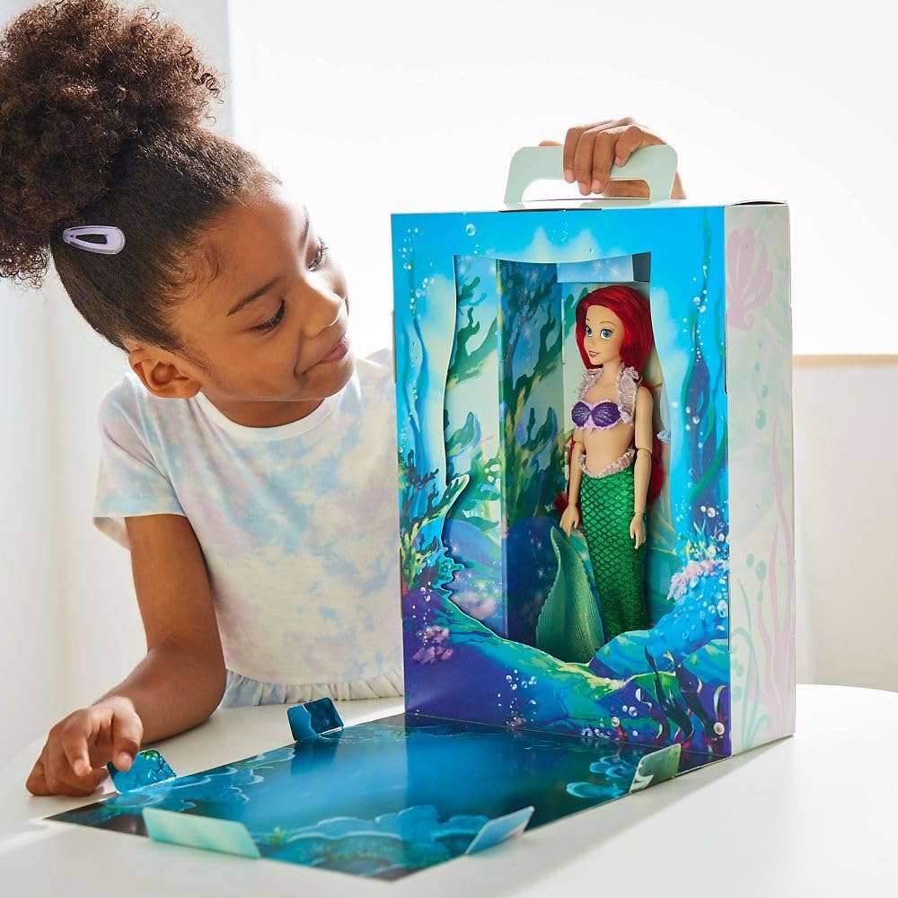 Disney Store Official Princess Story Doll (Ariel from The Little Mermaid) 11 Inches, Includes Coloring Book and Additional Dress, Princess Doll in Classic Outfit, Princess Toys for Girls 6