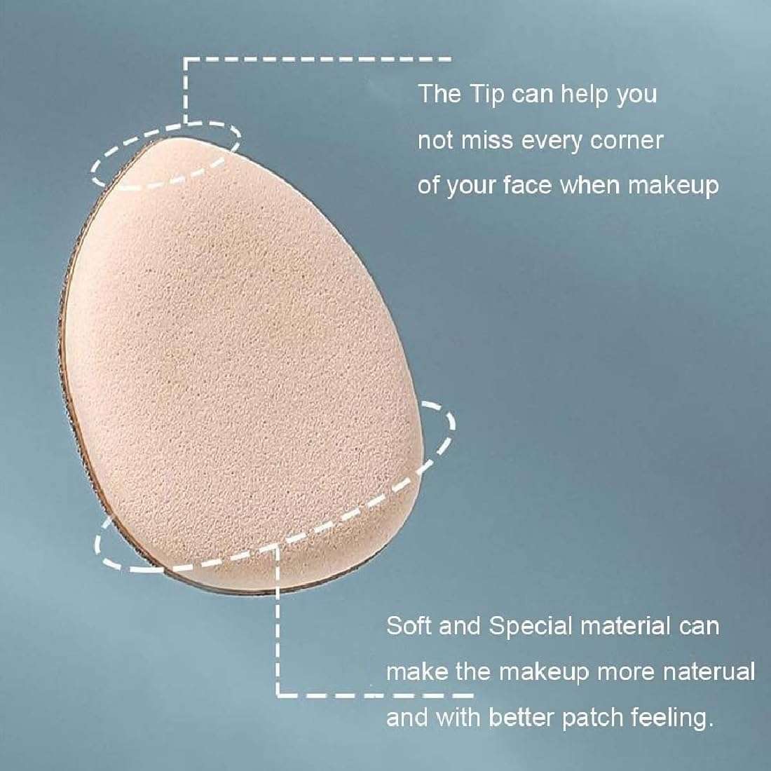 Facejewel 8 Pcs Professional Makeup Brush Set With Pouch 1Pcs(Lite Pink) Round cotton powder puff makeup 1Pcs Makeup Soft Triangle Powder Puff Finger Puff 1pcs Finger Makeup blender Sponge 6