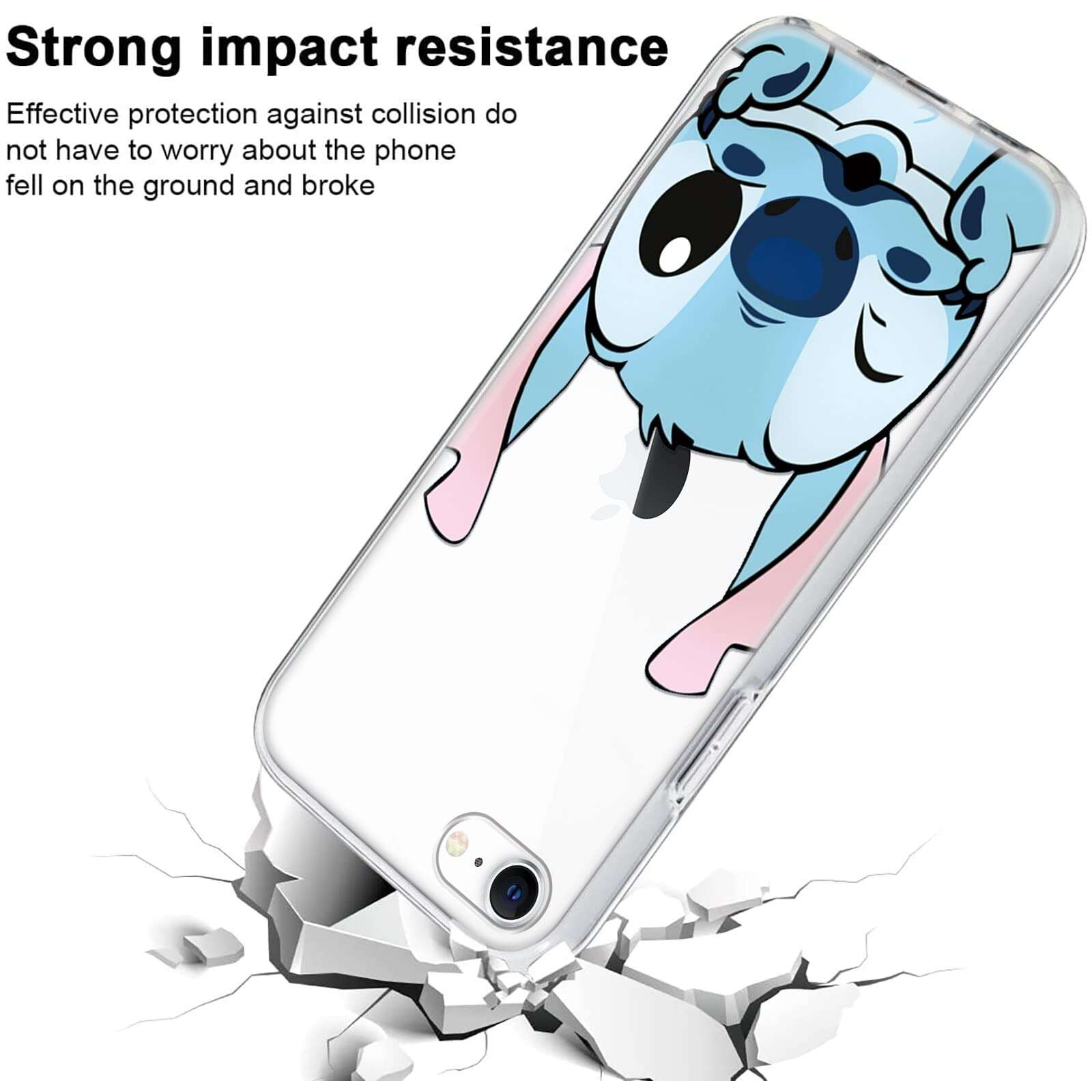 FGIAZDU [2 Pack] Case for iPhone 8/7 iPhone SE 2020/SE 2022 Case, Cute Cartoon Aesthetic Print Phone Cases Girly for Girls Boys Kids Women Clear Soft TPU Protective Cover for iPhone SE 2020 4.7" 6