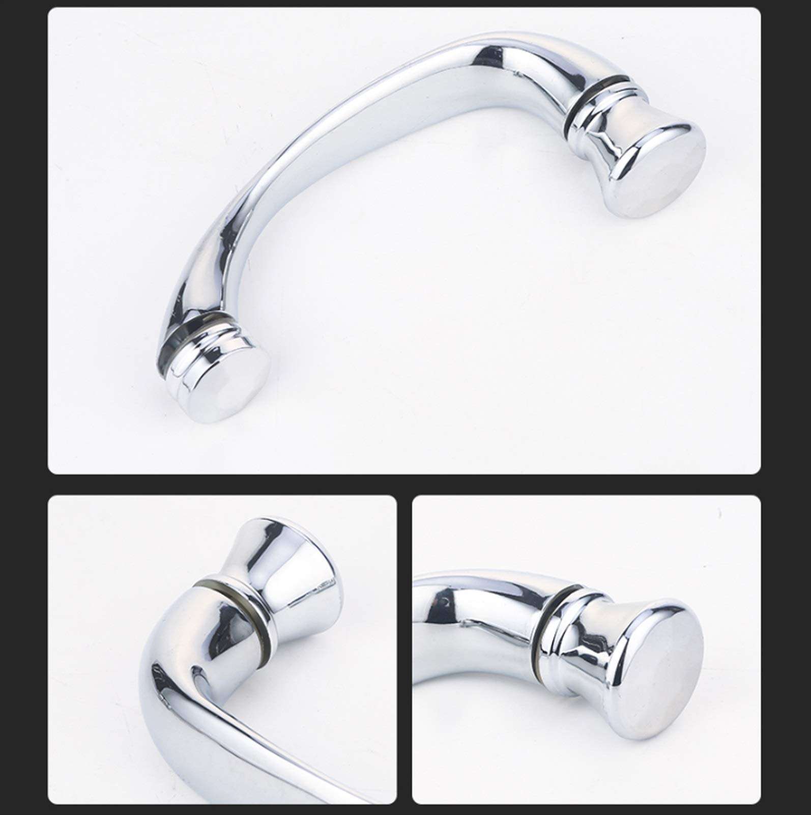 GAXQFEI Small Door Handle Set for Glass Door, Bathroom Sus Shower Door Handle, Hole to Hole 145Mm 4