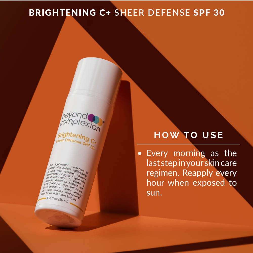Beyond Complexion Brightening C+ Sheer Defense SPF 30 - Oil-Free, Fast-Absorbing SPF Makeup that Reduces Redness and Evens Skin Tone 5