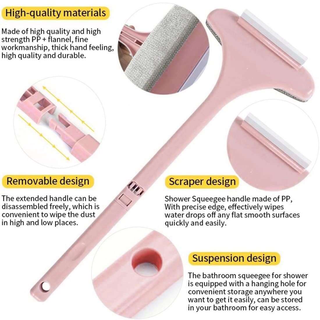 Akshar Divine Portable Mini Double Side Window Mesh Cleaner for Home Use, Handheld with Hose, Pink 4