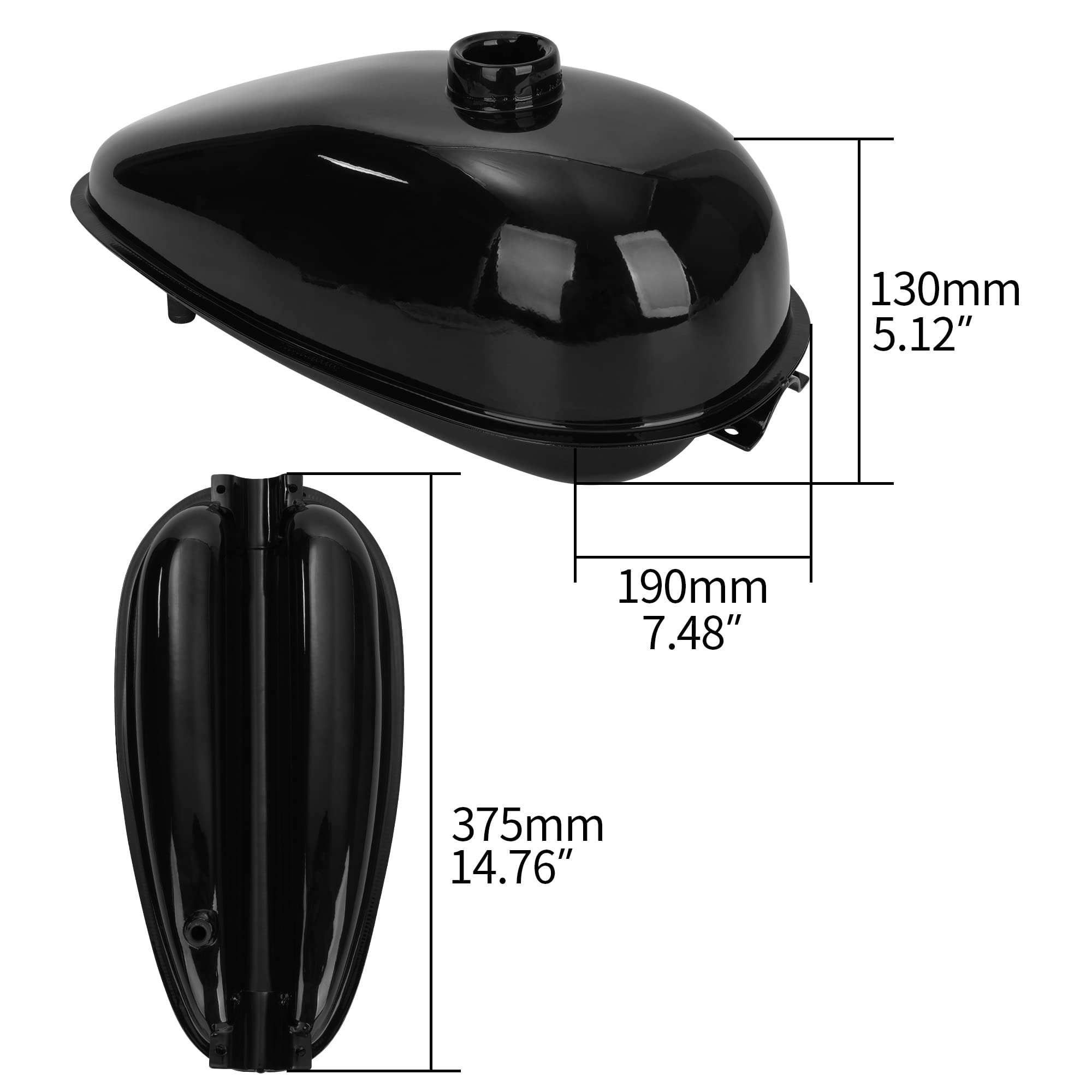 4L 1.06 Gallon Mini Bike Gas Tank Fuel Tank with Cap & Spark Plug & Petcock & Fuel Line & Fuel Filter for 2 stroke 49cc 60cc 66cc 80cc Engines Motorized Bicycle Motor Bikes 2