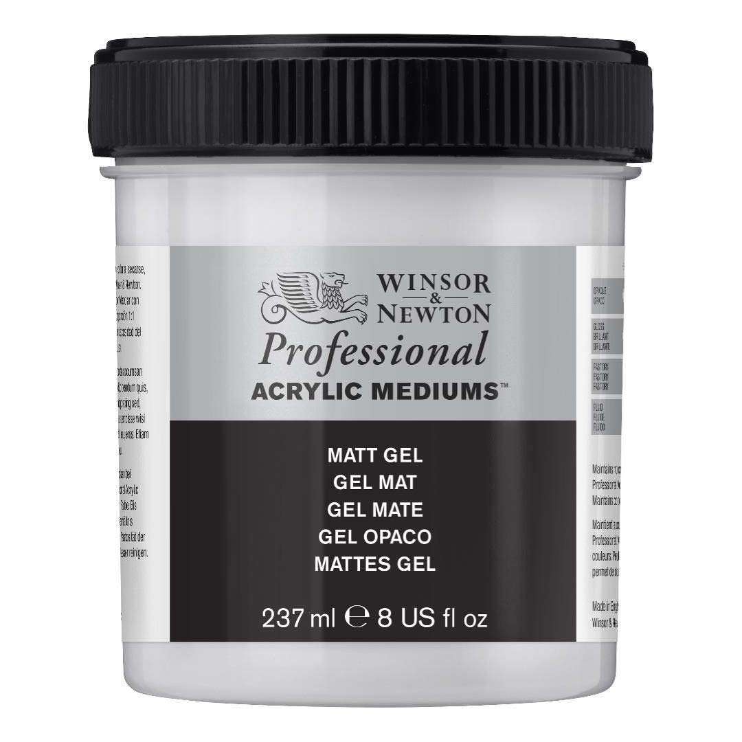 Winsor & Newton Professional Acrylic Medium- Matt Gel- Jar of 237 ML 1