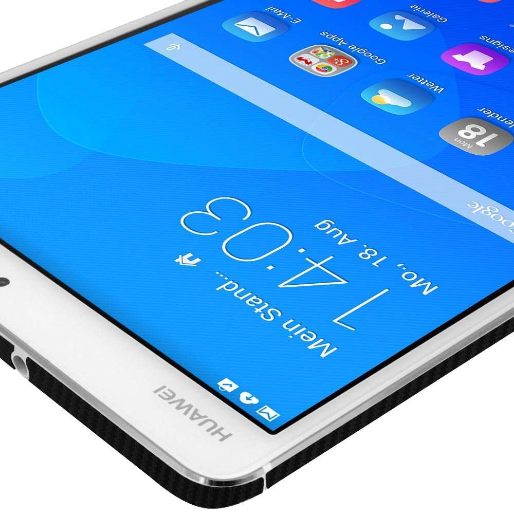 Skinomi Black Carbon Fiber Full Body Skin Compatible with Huawei Mediapad M3 8.0 (Full Coverage) TechSkin with Anti-Bubble Clear Film Screen Protector 4