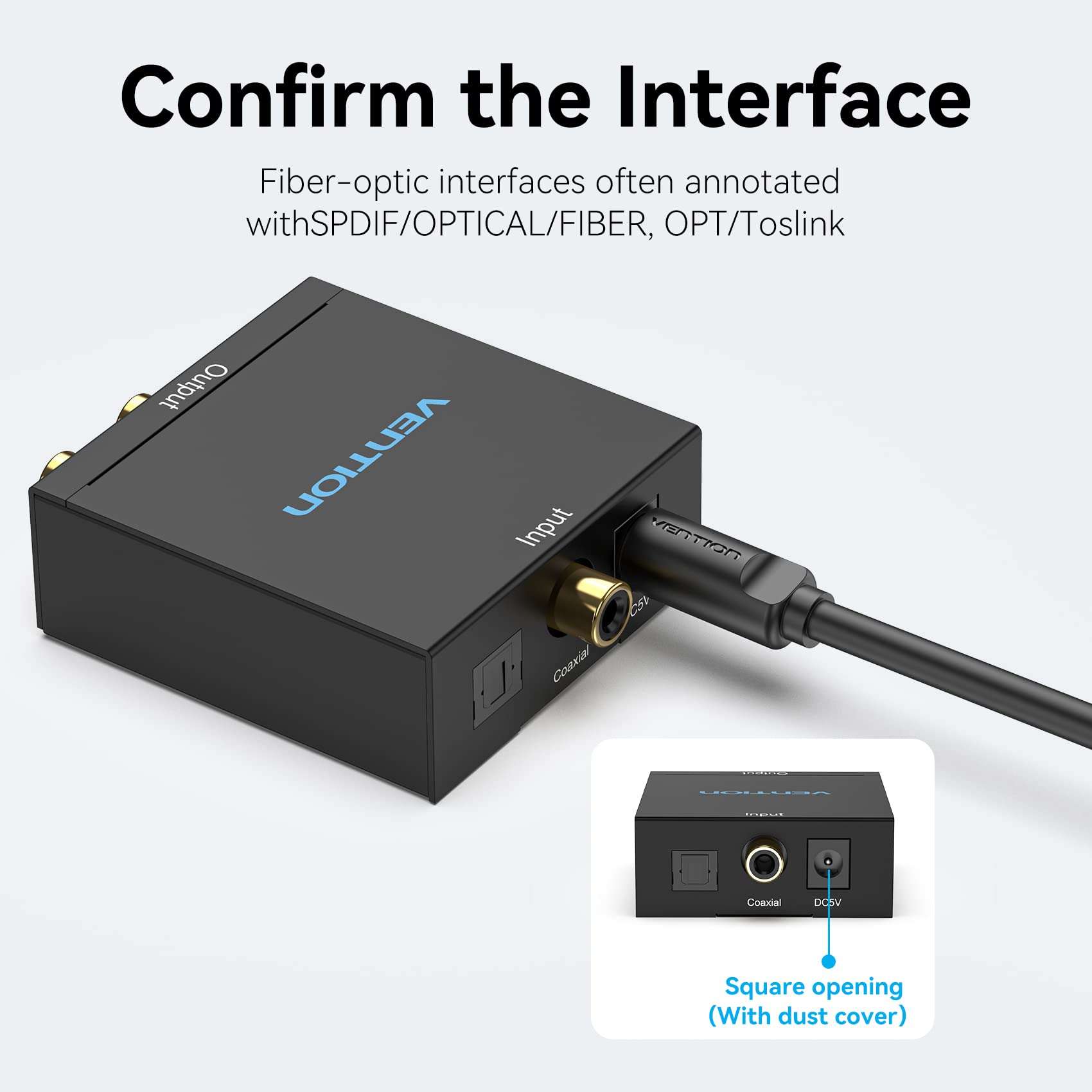 VENTION Digital Optical Audio Cable 3.3ft Fiber Toslink Audio Cord S/PDIF Port for Blu-ray CD DVD, Sound Bar,Smart TV, Home Theater, Xbox, PS4 4