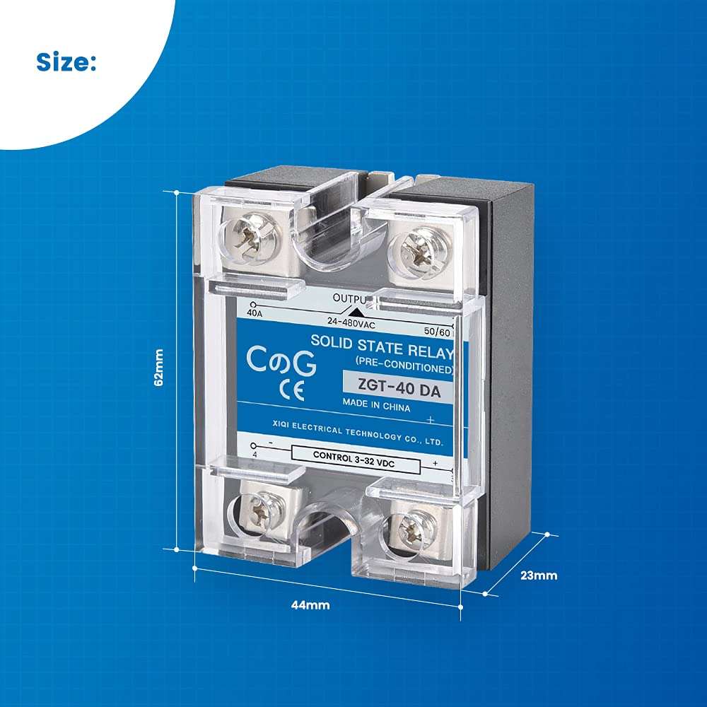 PID Temperature Controller Kit, CGELE Voltage AC 100~240V Comes with SSR 40DA Solid State Relay, K Type Thermocouple Sensor, and Black Heat Sink 3