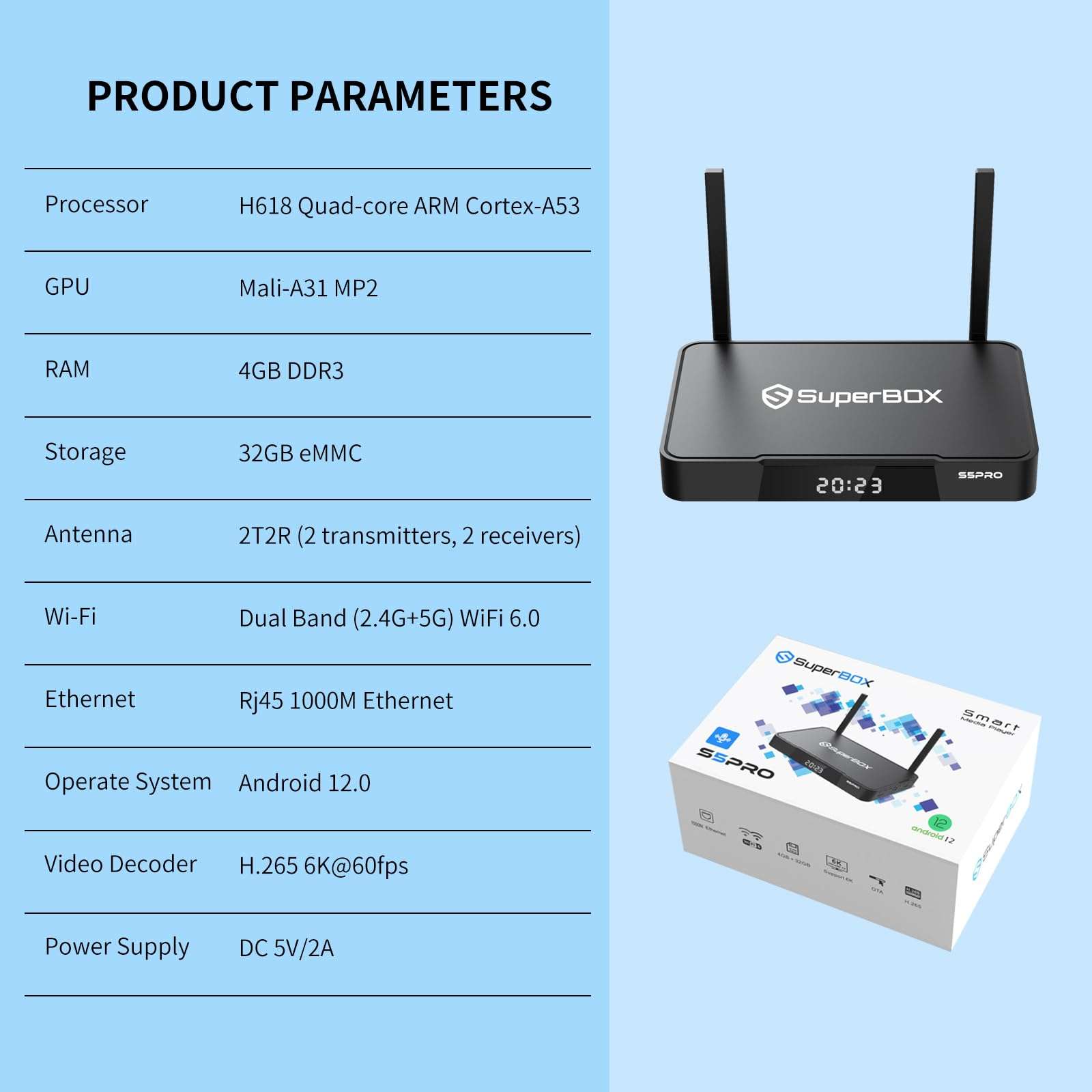 New S5 por Super Bundle Box 12.0 Android Intelligent System 4G + 32G Self-contained Memory (with Keyboard Remote Control *1 64G Mobile USB Flash Drive *1 Instruction Manual *1 HD Cable *1) 3