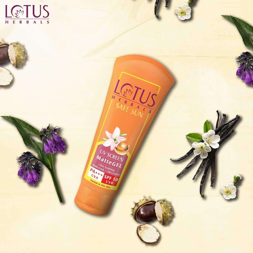 Lotus Herbals Safe Sun UV Screen Matte Gel, SPF 50, 100g & Safe Sun Kids Sun Block Cream SPF 25, 100g 5