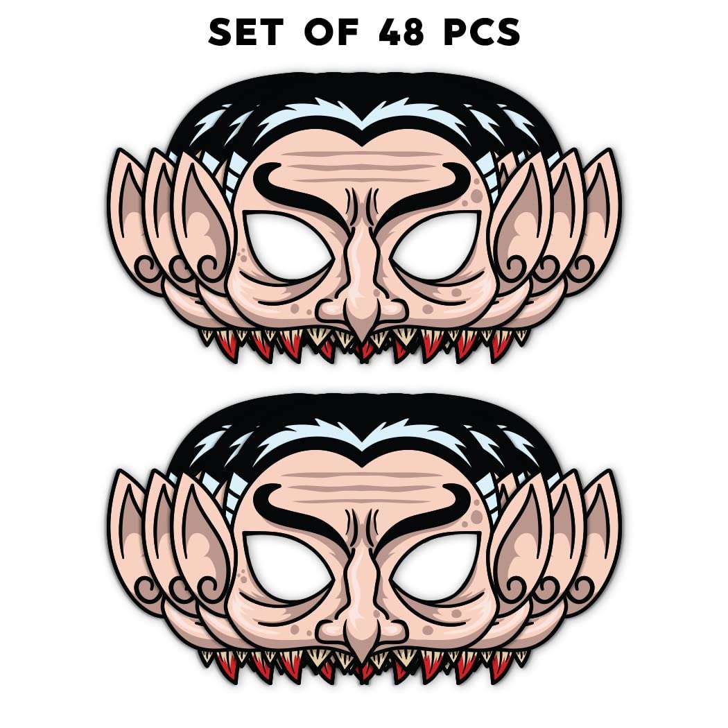 Festiko® Halloween Theme Eye Masks (48 Pcs), Halloween Theme Party Supplies, Return Gifts for Kids, Halloween Theme Party Items,Dracula Eye Masks for Kids 3