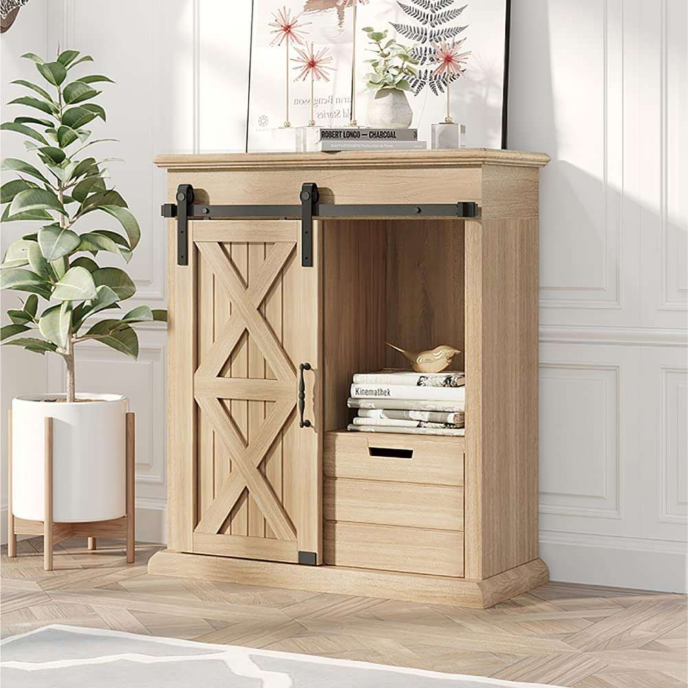 ZEKOO 2.5-8 FT Super Mini Sliding Barn Door Hardware Kit Arrow Shape Hanger Flat Track for Cabinet TV Stand Console (5FT, Double Door Kit) 2