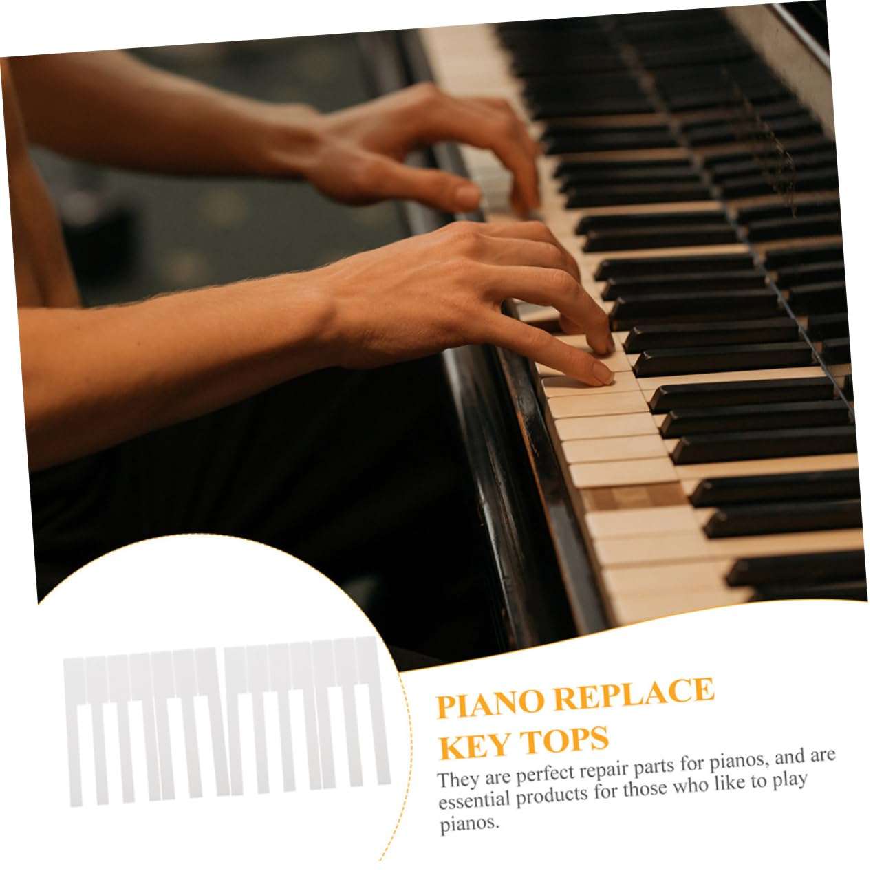 SUPVOX 52Pcs piano white key skin piano key caps piano key veneers piano keyboard new piano keys keyboard piano keyboard accessories piano key tops matte Instrument supplies Acrylic 3