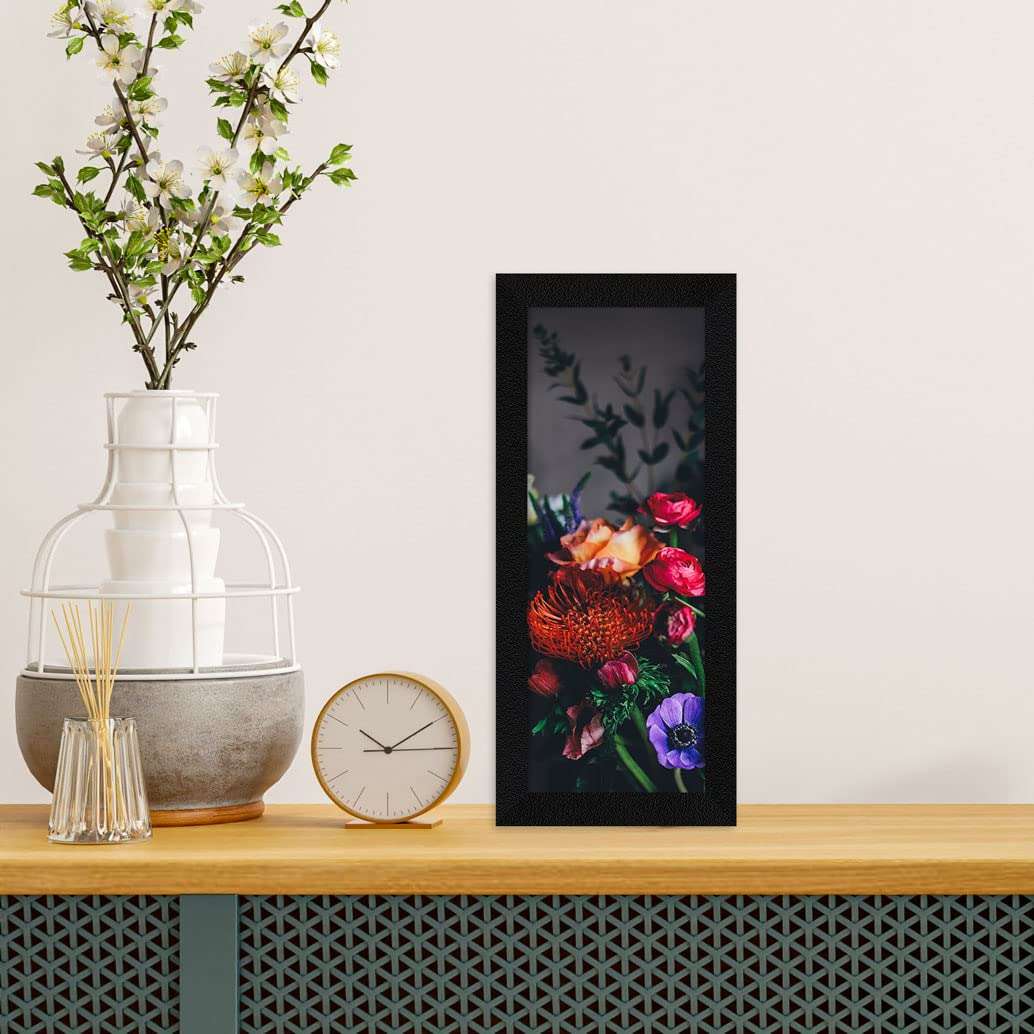 Jitesh Arts Floral Wall Art – Unique Colorful Flower Painting for Living Room, Bedroom, Kitchen, Office & Home Décor | Elegant Botanical Framed Artwork | 6 x 13.5 Inches | Code: 1234569 4