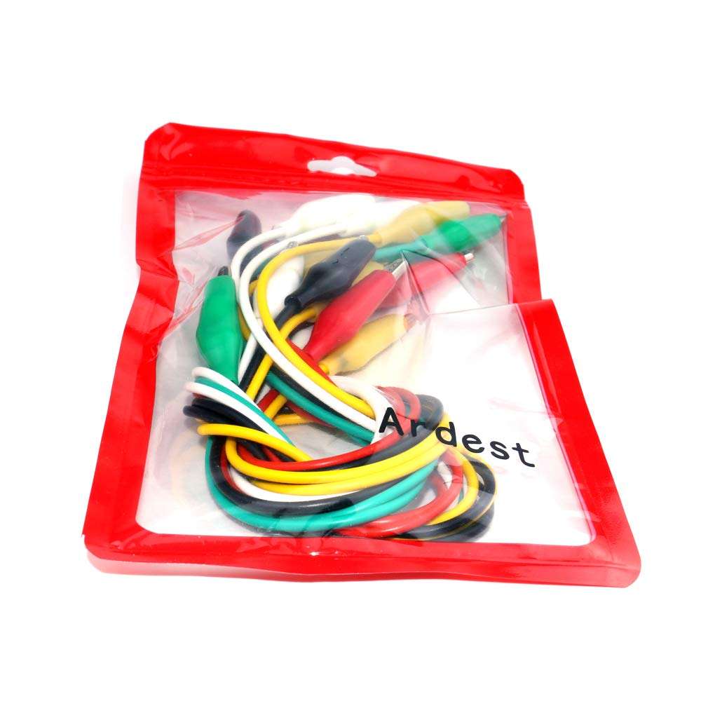 Ardest Colored Light-duty Jumpers Cable Wire Test Leads with Alligator Clips For Circuit Board Works Home Experimenter or the Professional 4
