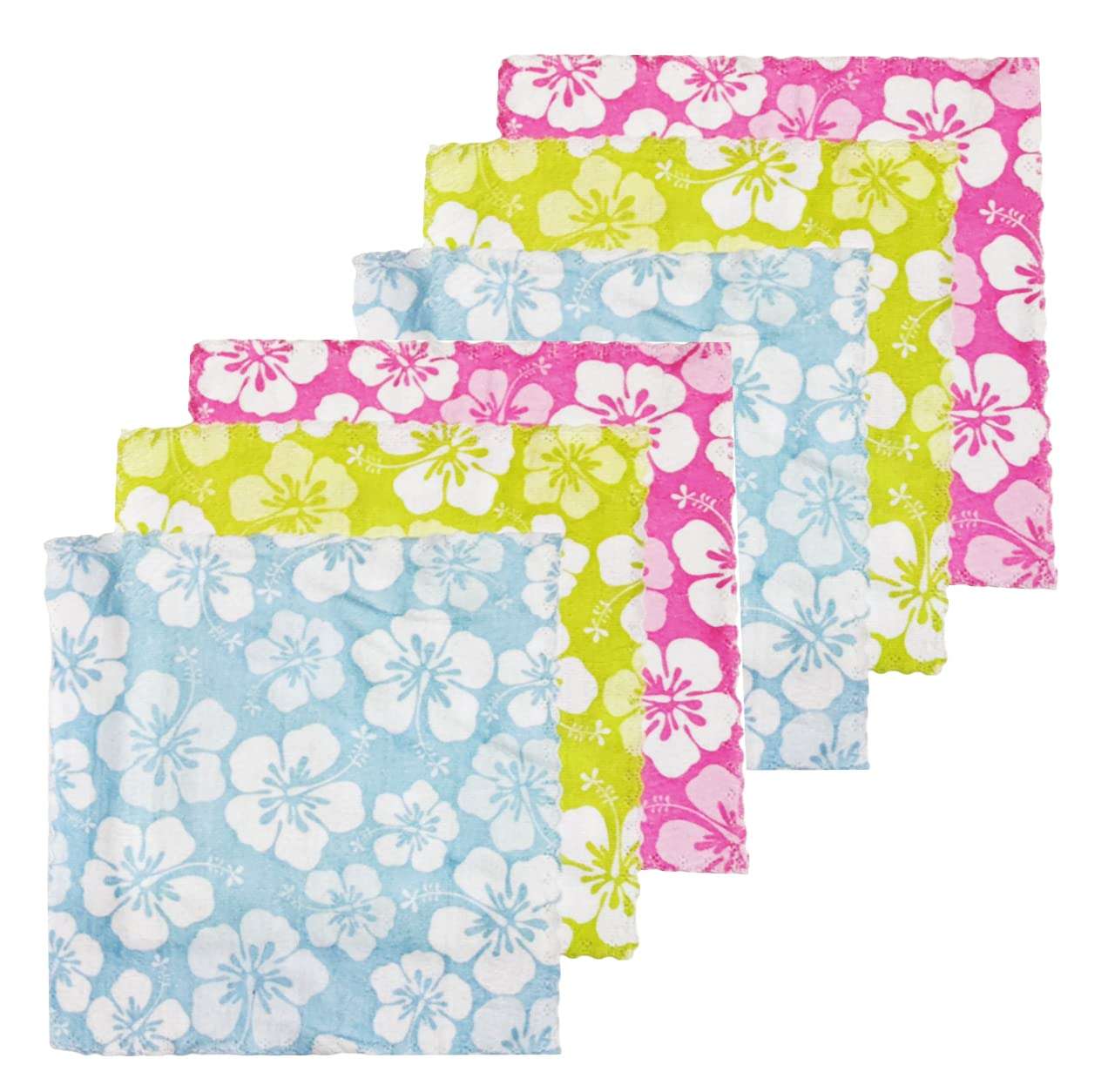 Myynti Cotton Cute Hand Towel Set Handkerchief Face Hankies for Women and Girls Multicolor Multi-Design 6 PCS 1