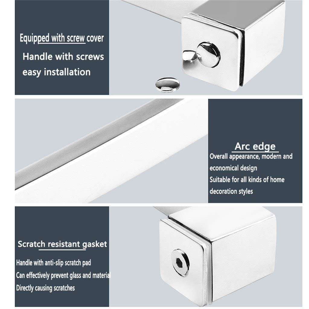 AWCPP Bathroom Handle Suitable for Family/Residential/Hotel/Clubhouse, Stainless Steel Glass Door Door Hardware Door Handle,Black,Hole Spacing 385Mm 3