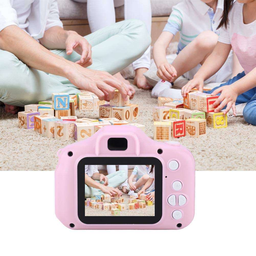 sjlerst Rechargeable Toy Camera Kid Camcorder, Kid Action Camera Toddler Video Recorder 1080P Kid Camera, for Girls Birthday for Birthday Christmas New Year Gift(Pink) 2