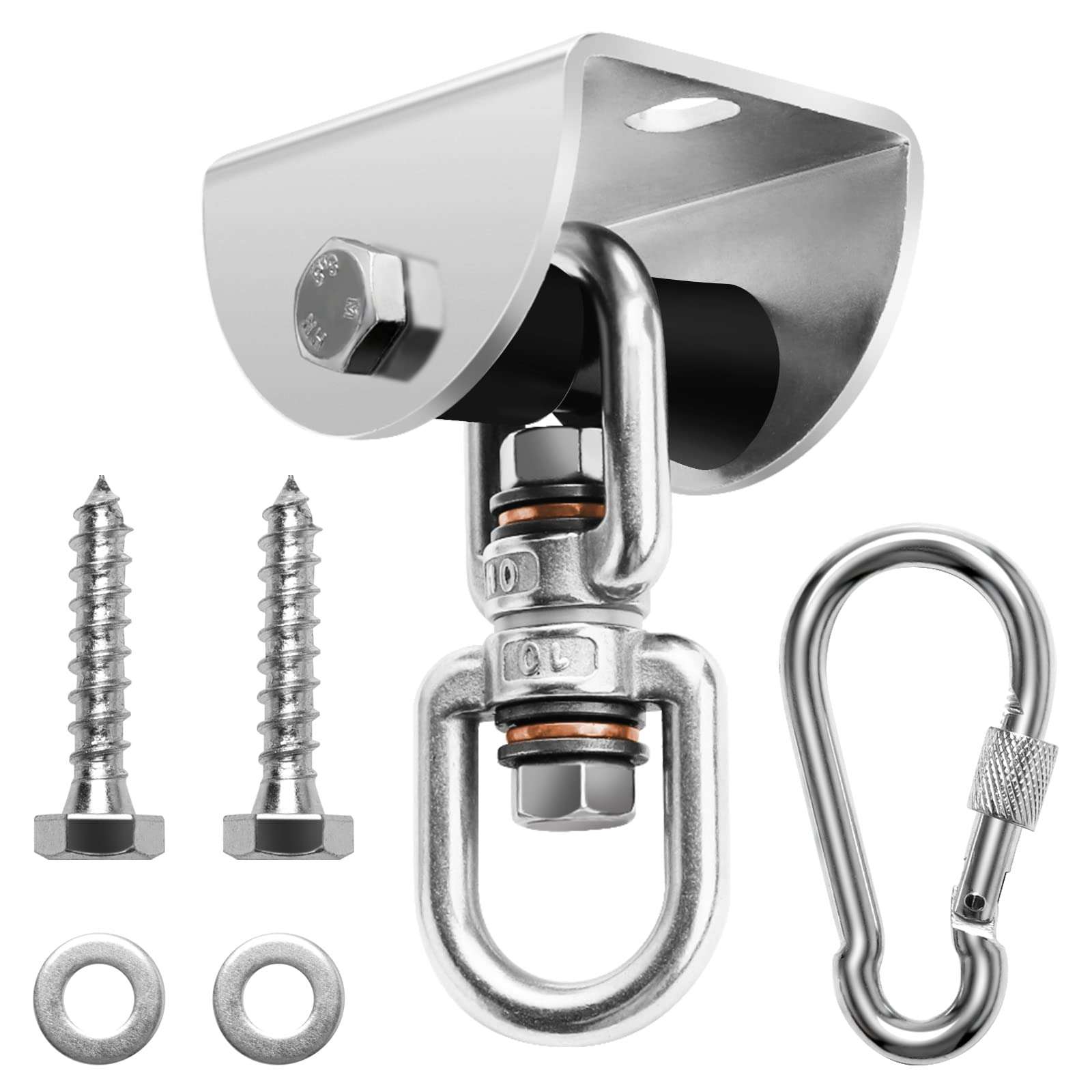 Eapele Heavy Bag Mount Hangers for Wood Beam, Built-in 360° Rotate Bearings, 700lb Capacity, Come with Heavy Bag Chains 1