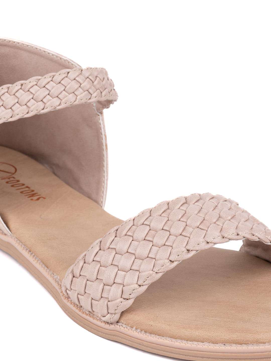 Footons Women's Comfortable Stylish Designer Daily/Casual/Office/Ethinic Sandals for Women Beige 6