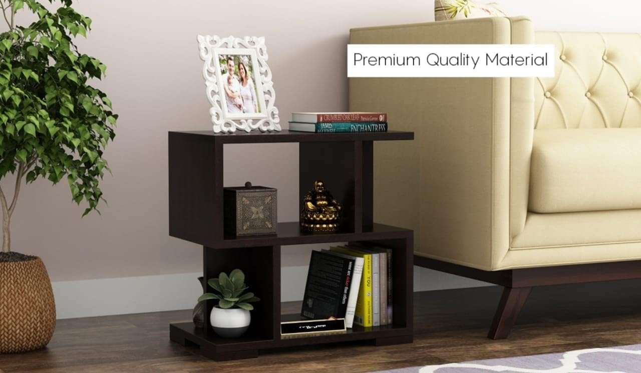 Modern Wooden Bookshelf, 3 Shelves, Brown 4