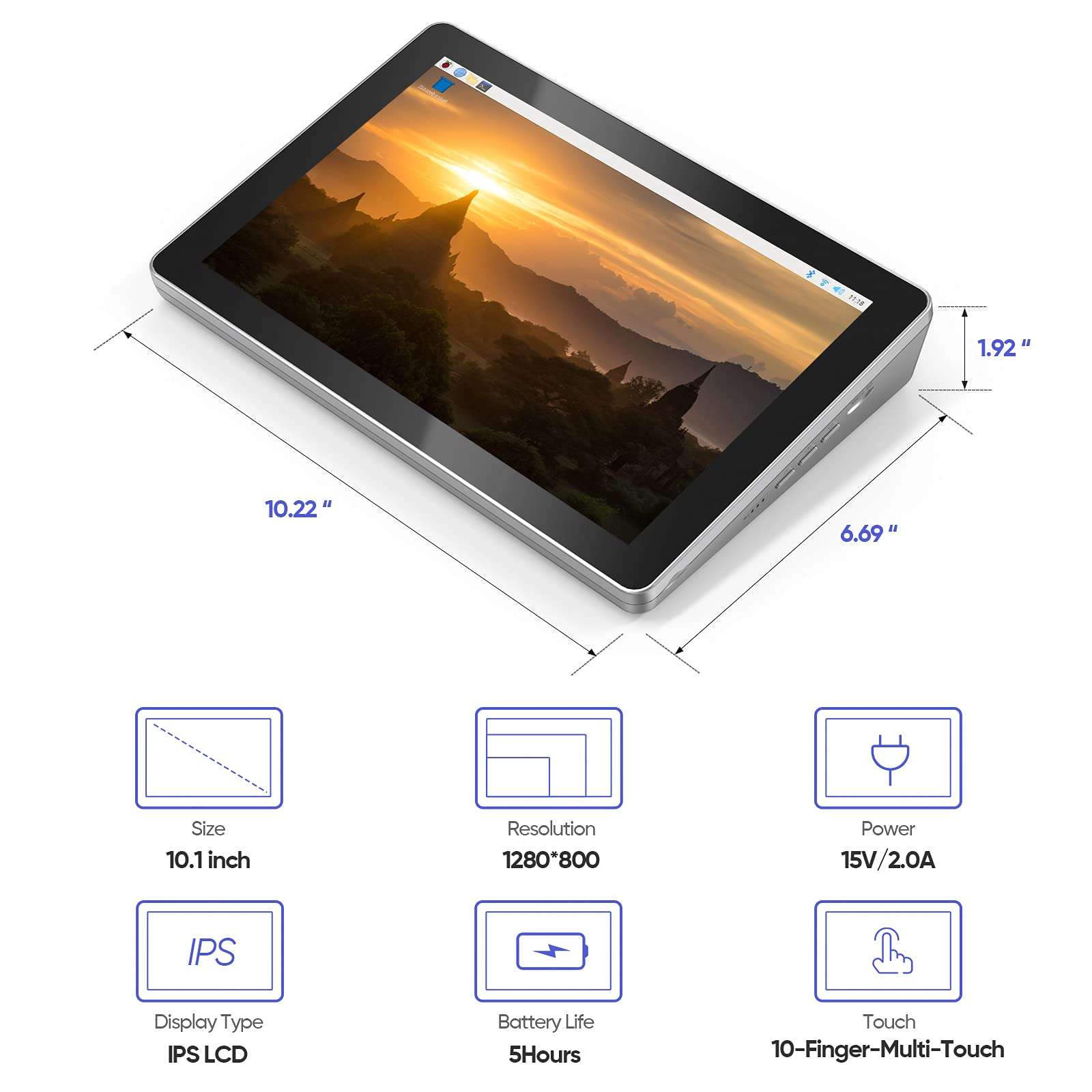 SunFounder RasPad 3.0 - an All-in-One Tablet for Raspberry Pi 4B with 10.1" Touchscreen and Built-in Battery for IoT, Programming, Gaming, 3D Printing Projects 3