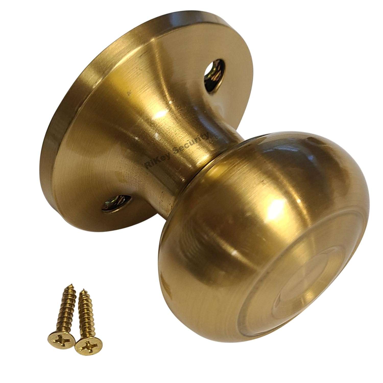 RI-KEY SECURITY - Dummy Door Knob for Interior or Closet Doors No Lock Satin Brass 1