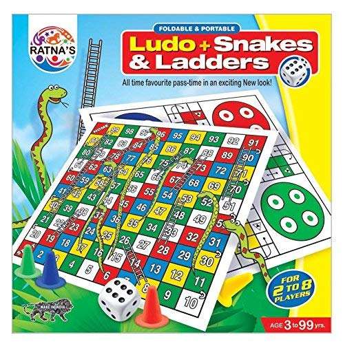 Naksh Foldable & Portable Ludo + Snakes and Ladder Game