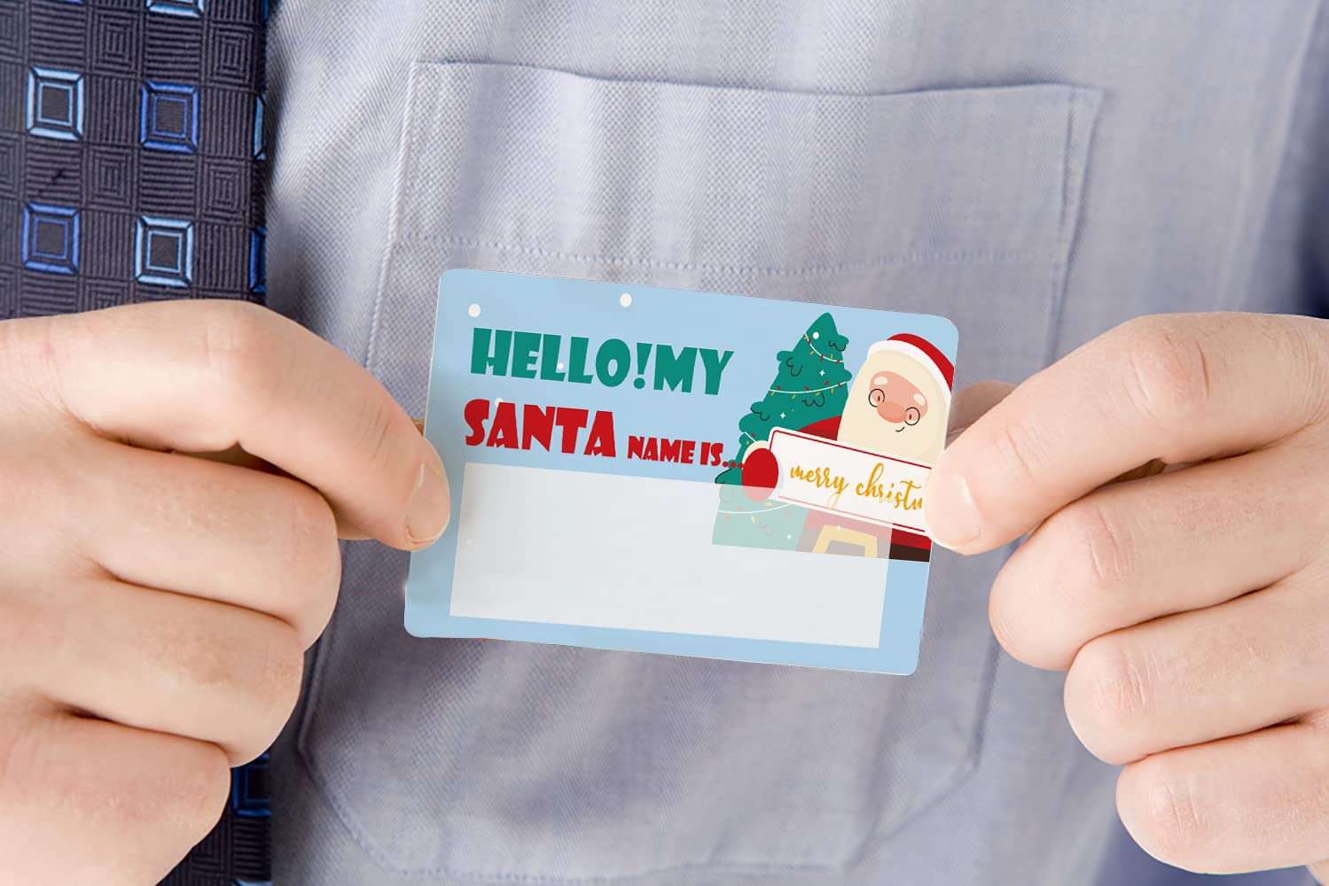 What's Your Santa Name Game, 1 Santa Theme Sign and 50 Name Tag Stickers, Christmas Party Games, Birthday Game for Kids and Adult Parties, Activity Game for Office or Class | JRKP051L 4