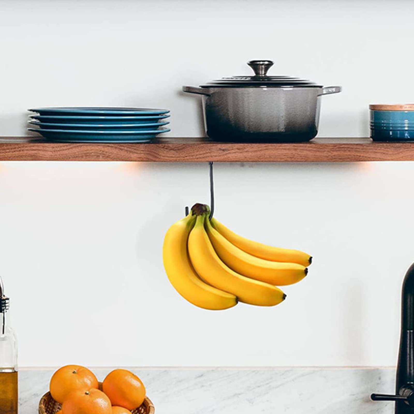 XAGMODSHN Banana Hanger Under Cabinet Hook for Bananas Or Kitchen Items Keep Bananas Pre-drilled Screw Hole Home Decorations 5