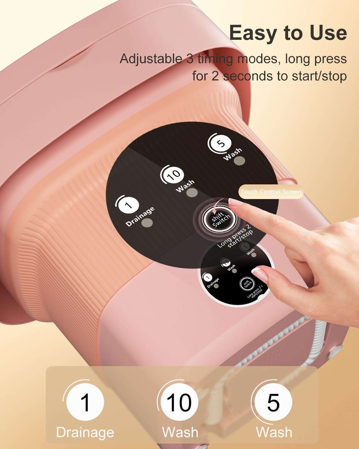 Portable Washing Machine, 9L Mini Laundry Washer with 3 Modes Cleaning for Underwear, Baby Clothes, Sock, Small Delicates. Foldable Washer and Dryer Combo for Apartment, Home,Hotel, Camping,RV(Orange) 5