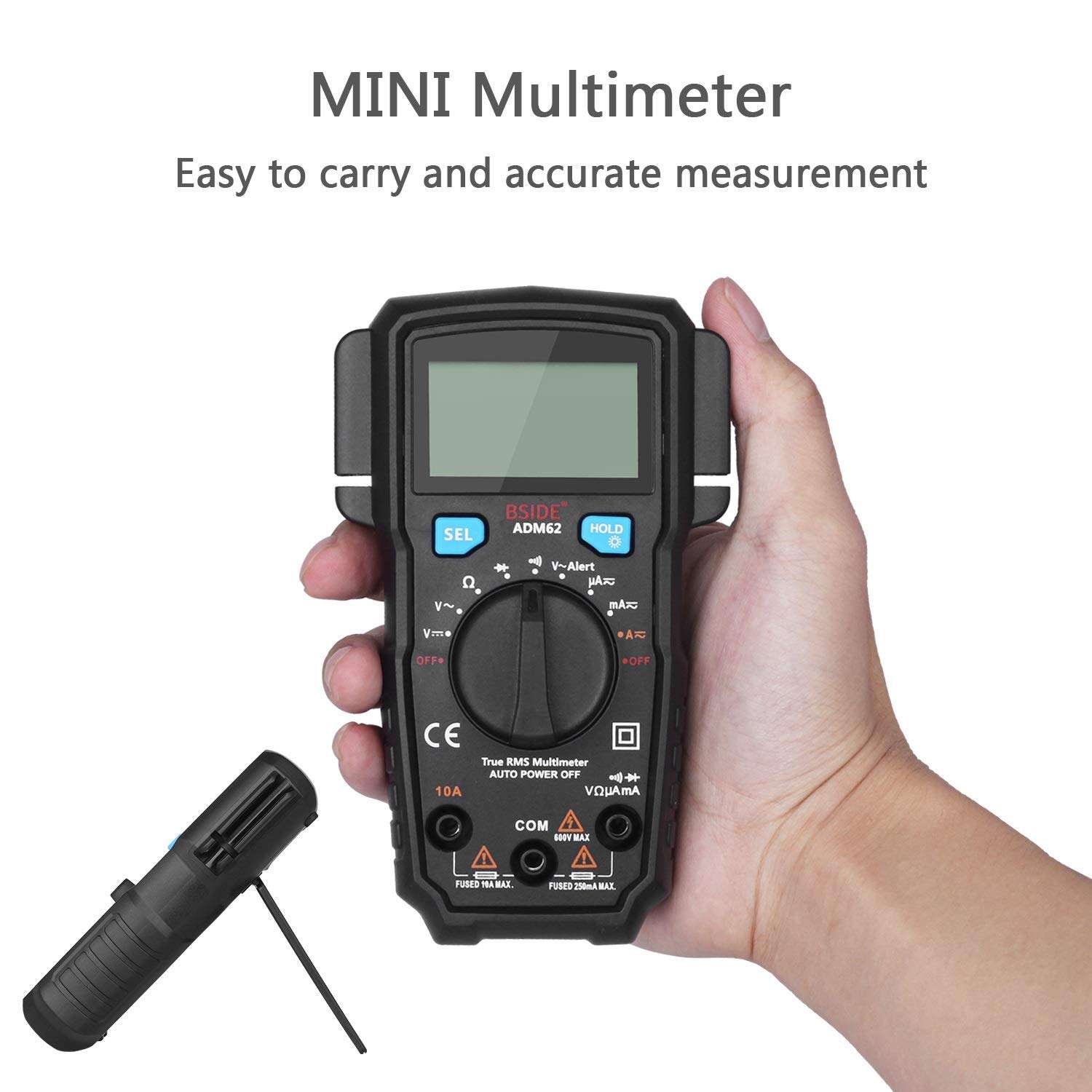 KOVOSCJ Handheld Tester ADM66 Handheld Multimeter, 6000 Counts True RMS Meter AC DC AAA Battery LCD Display Automatic Shutdown Meter Multifunctional Digital Tester 4
