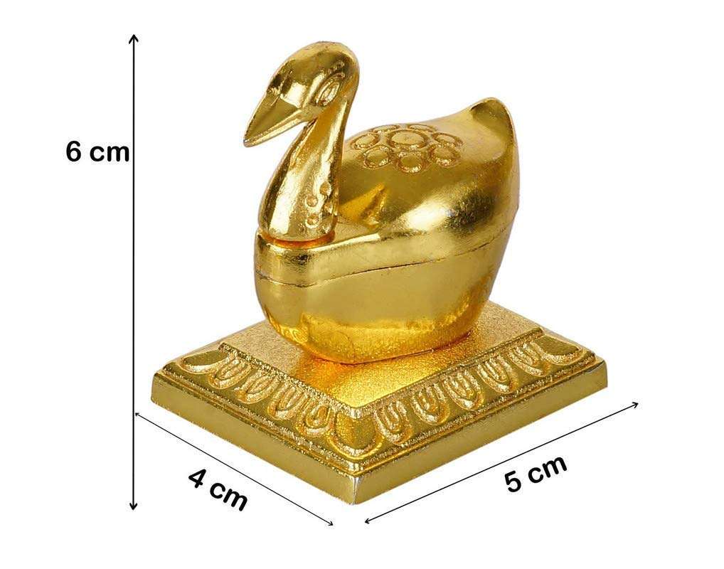 Vyomika Decor Golden Metal Duck with Chandan Roli Chopda for Pooja Purpose and Gift 5