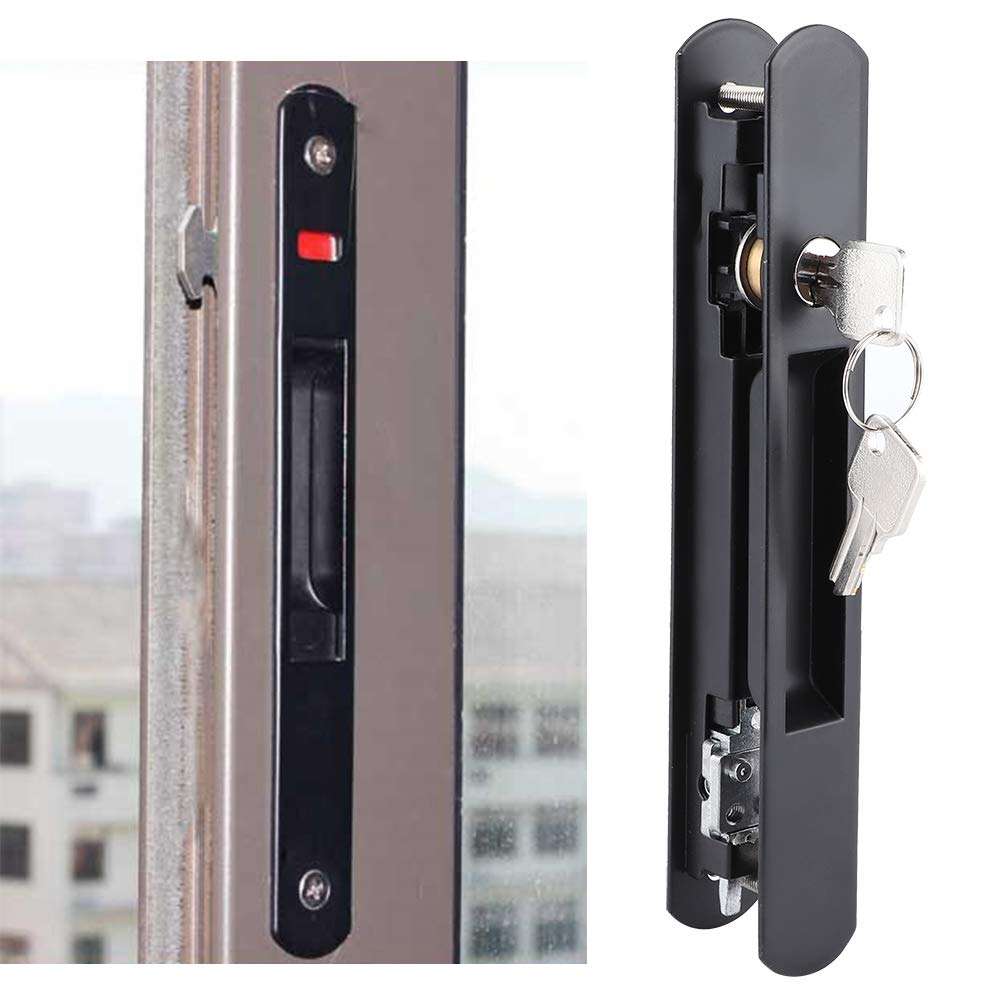 Door Lock Latch, House Door Locks Durable Sliding Door Lock, for Window Mobile Glass Doors Mobile Doors Sliding Glass Doors 6