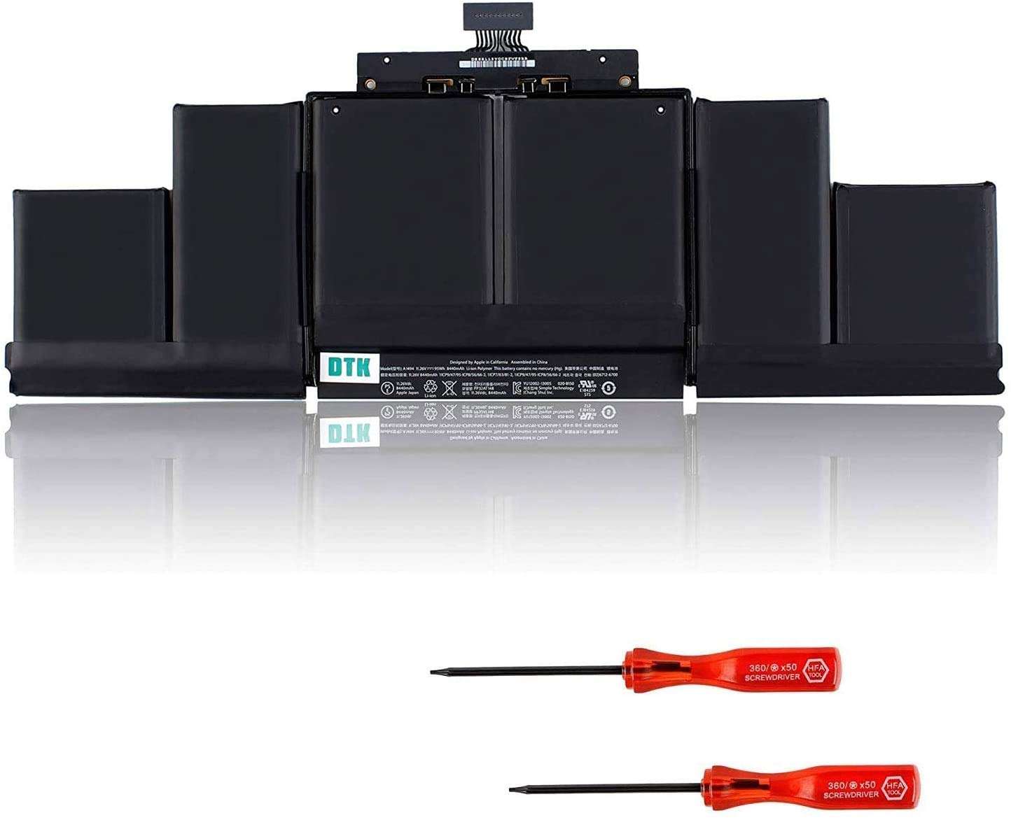 DTK A1494 Laptop Battery for MacBook Pro 15 inch A1398 (Only fit Late 2013 & Mid 2014) ME293 ME294 [11.26V 95Wh] 1