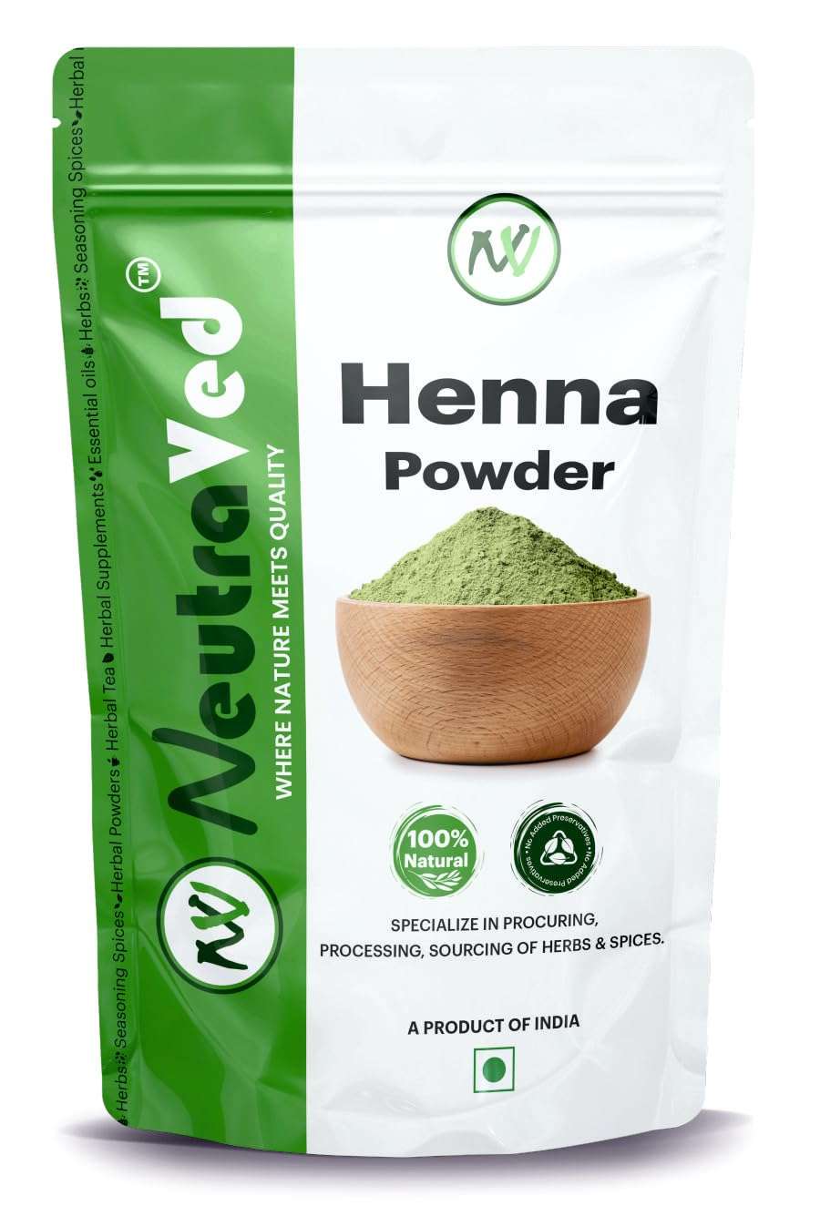 NeutraVed Natural Henna Powder for Hair (250g) | Henna Powder Organic for Hair | Mehendi for Hair | Herbal Hair Colour Without Chemicals 250g 1