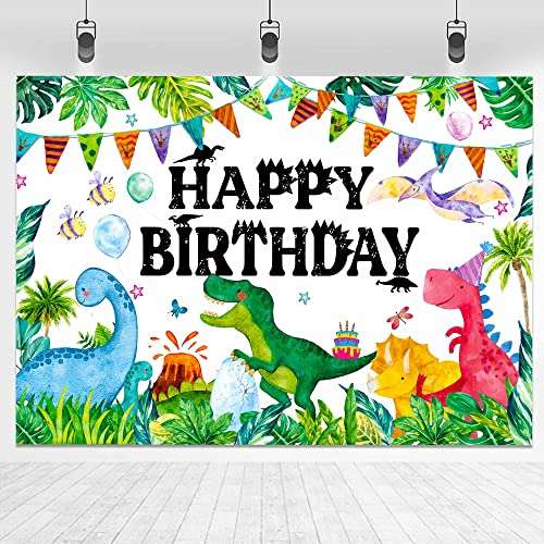 Dinosaur Party Backdrop Watercolor Jungle Dinosaur Birthday Decorations for Kids Dinosaur Theme Background Backdrop Extra Large Wall Banner Outdoor Party Supplies 7 x 5 ft 1