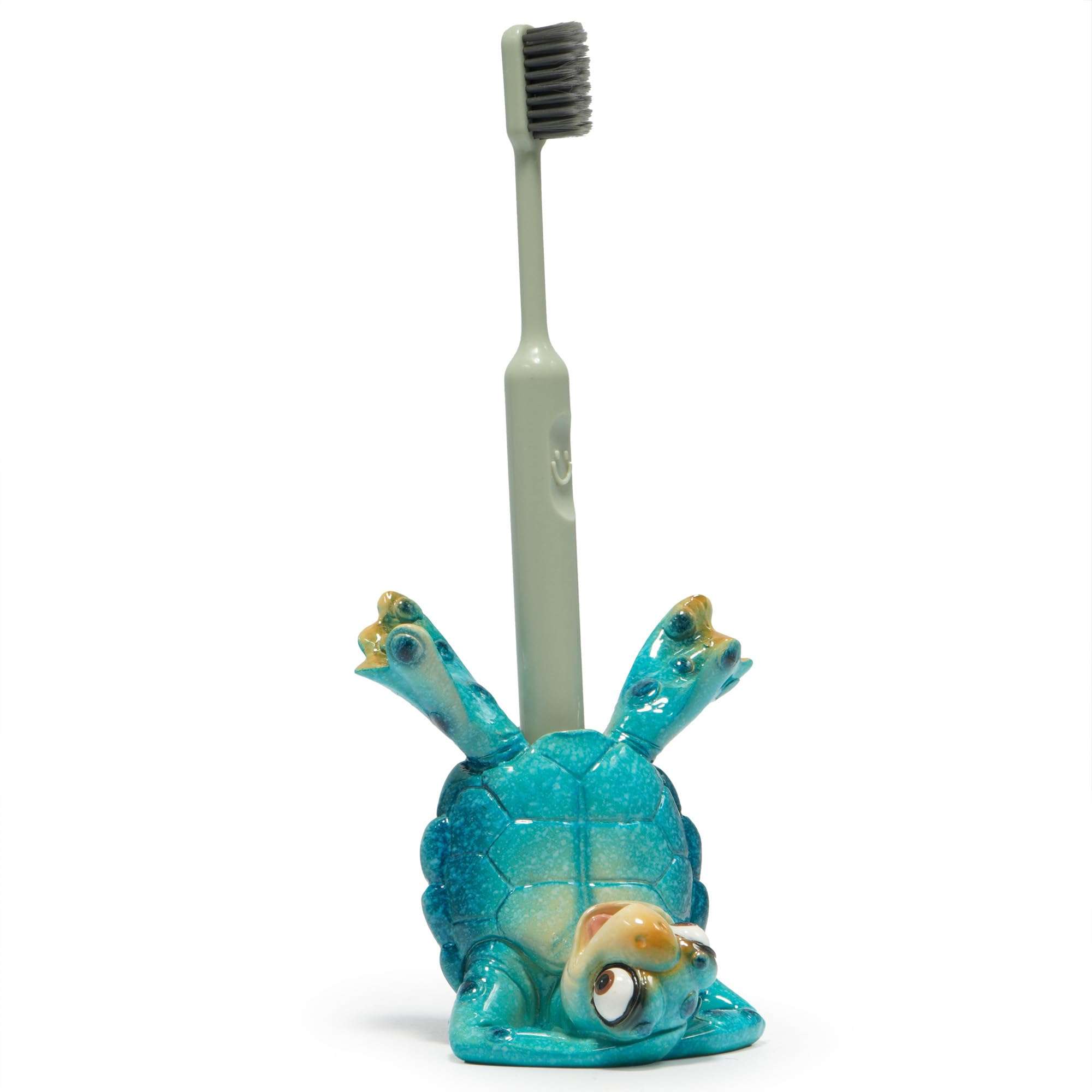 Hodao Blue Sea Turtle Toothbrush Holder Decoration, Spring/Summer Bathroom Decor, Figurine 4