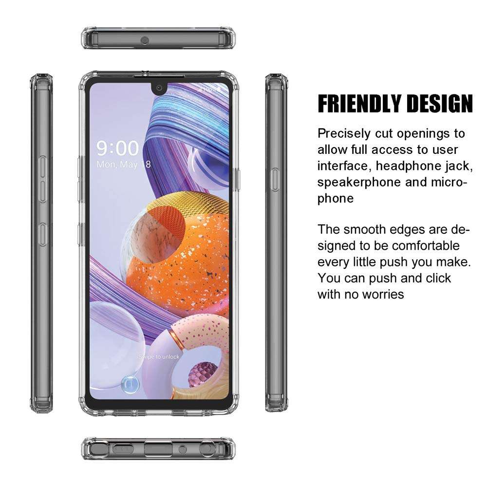 SYONER Clear Phone Case Cover for LG Stylo 6 (6.8", 2020) [Peacock] 5