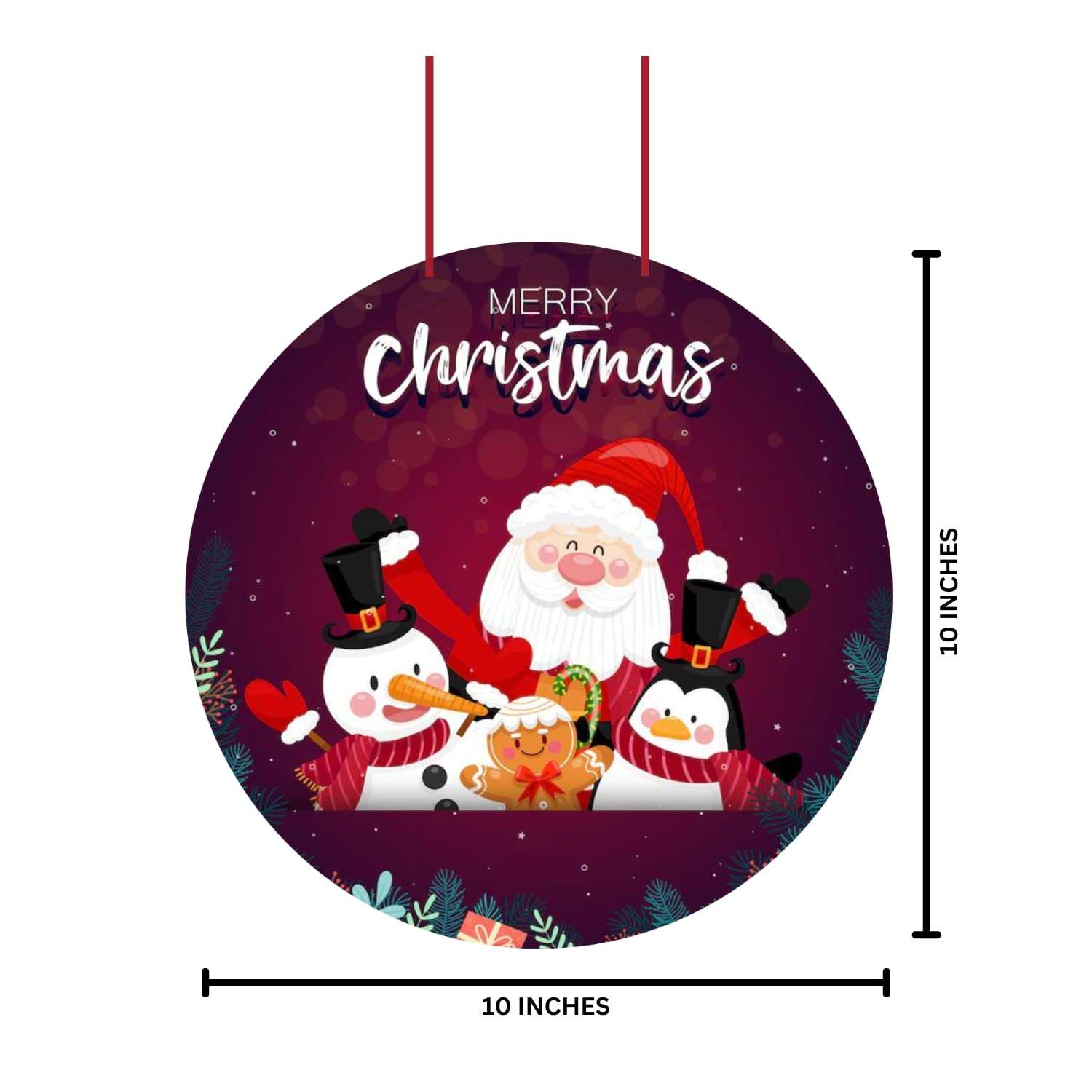 Webelkart® Premium Welcome Merry Christmas Santa Clues Family Printed Wall Hanging/Door Hanging for Home and Christmas Decorations Items| Welcome Wall Hanging (10 Inches) 3