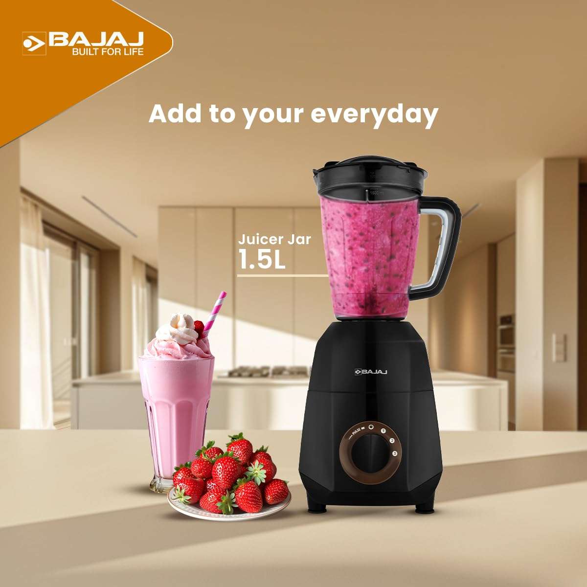 Bajaj Rex Dlx Ninja Series 4 Jar 750W Mixer Grinder | DuraCut Blades | 4 Stainless Steel Mixer Jars | Dry & Wet Grinding | 2 Yrs Warranty 【Black/Chocolate】 6