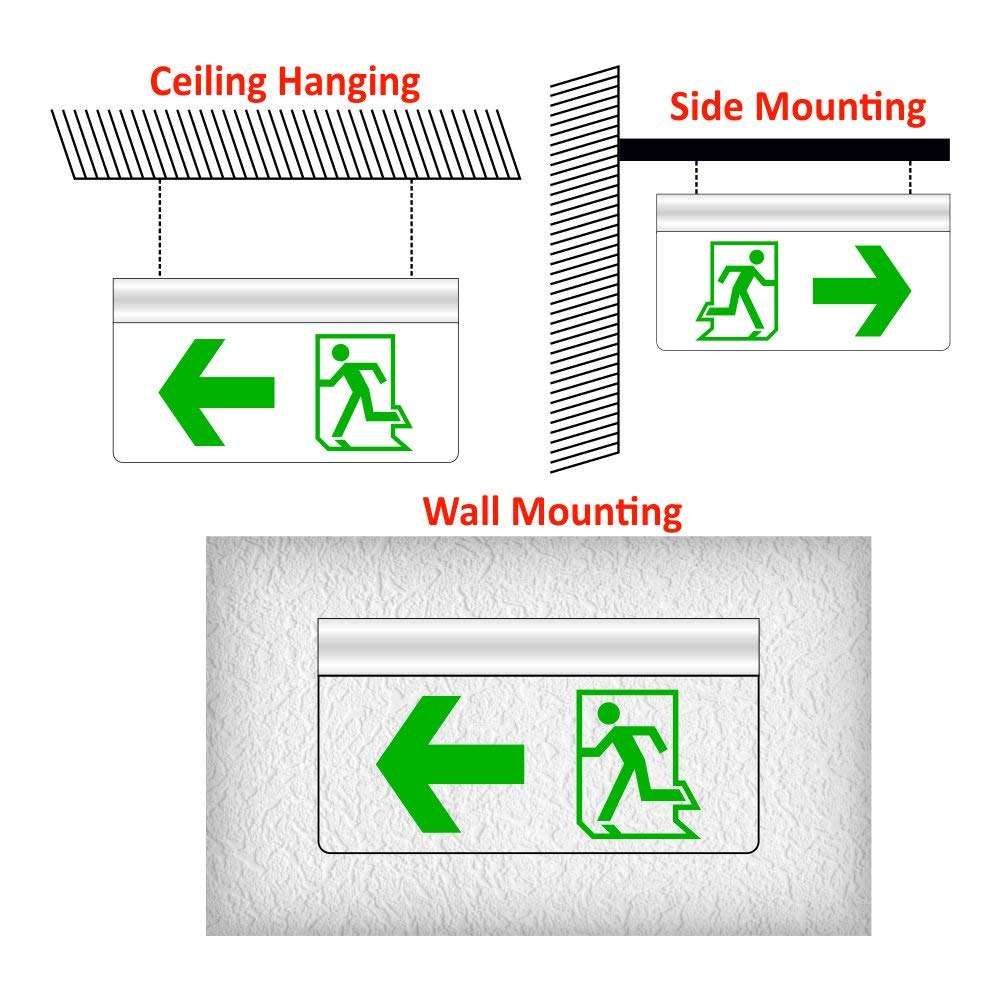 Bluebeems LED Edge Lit Exit Sign With Man Running And Left Side Arrow Symbol, Ideal for Emergency Exit Routes and Safety Signage in Commercial Spaces | BIS Approved (Set Of 5) 4