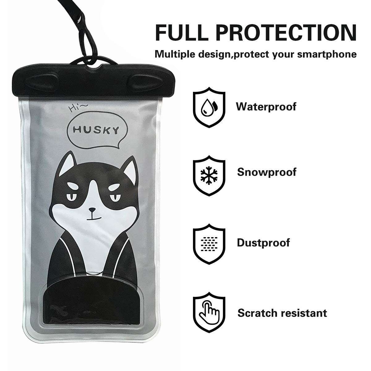 Green Cactus Waterproof Phone Case Pouch Case Universal Durable Underwater Case Dry Bags for 6 Inches Smartphone 3