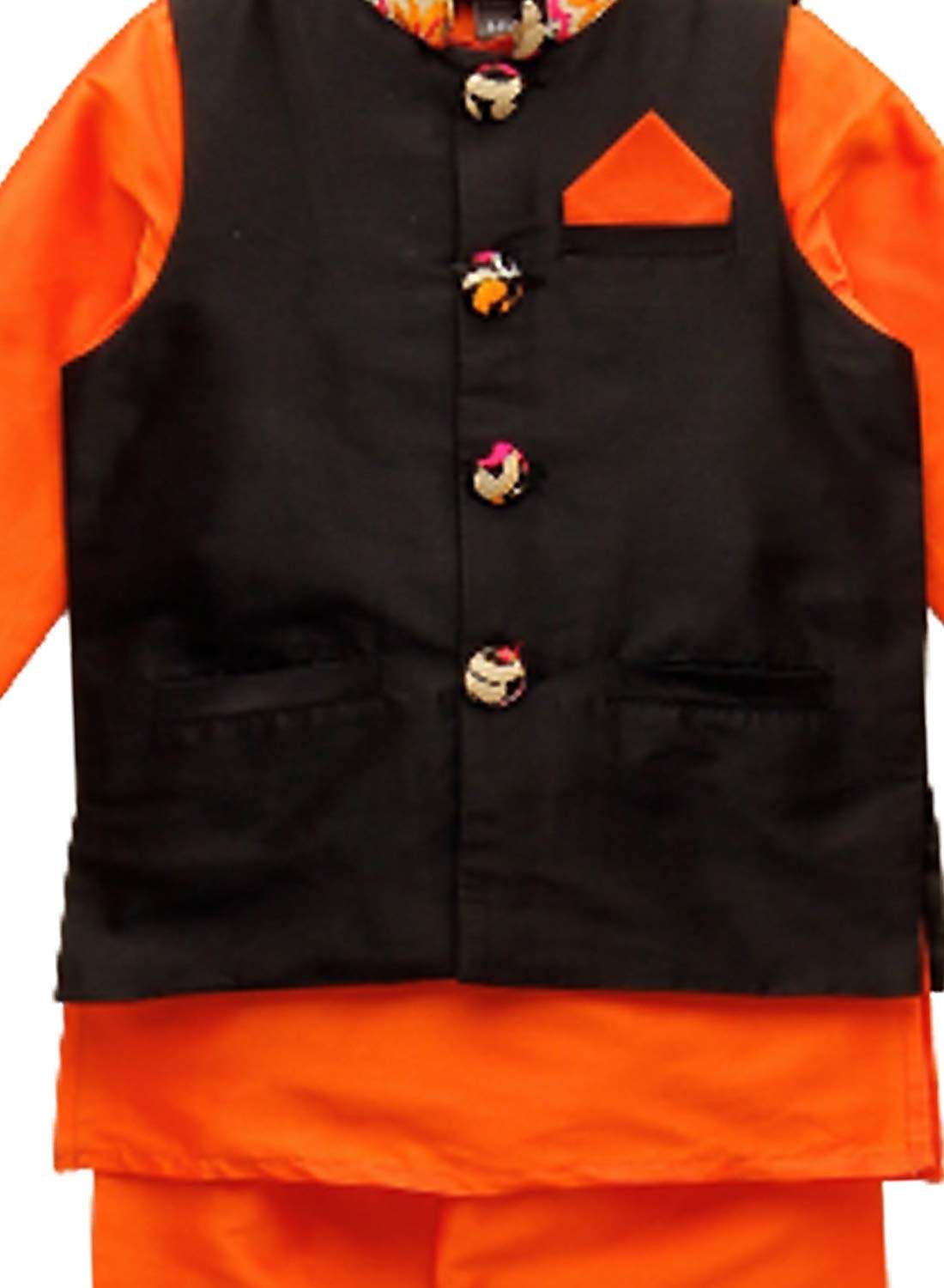 A.T.U.N. All Things Uber nice Boy's Solid Regular Pyjama Jacket Set (BJKP_Orange-Black 13-14 Years) 5