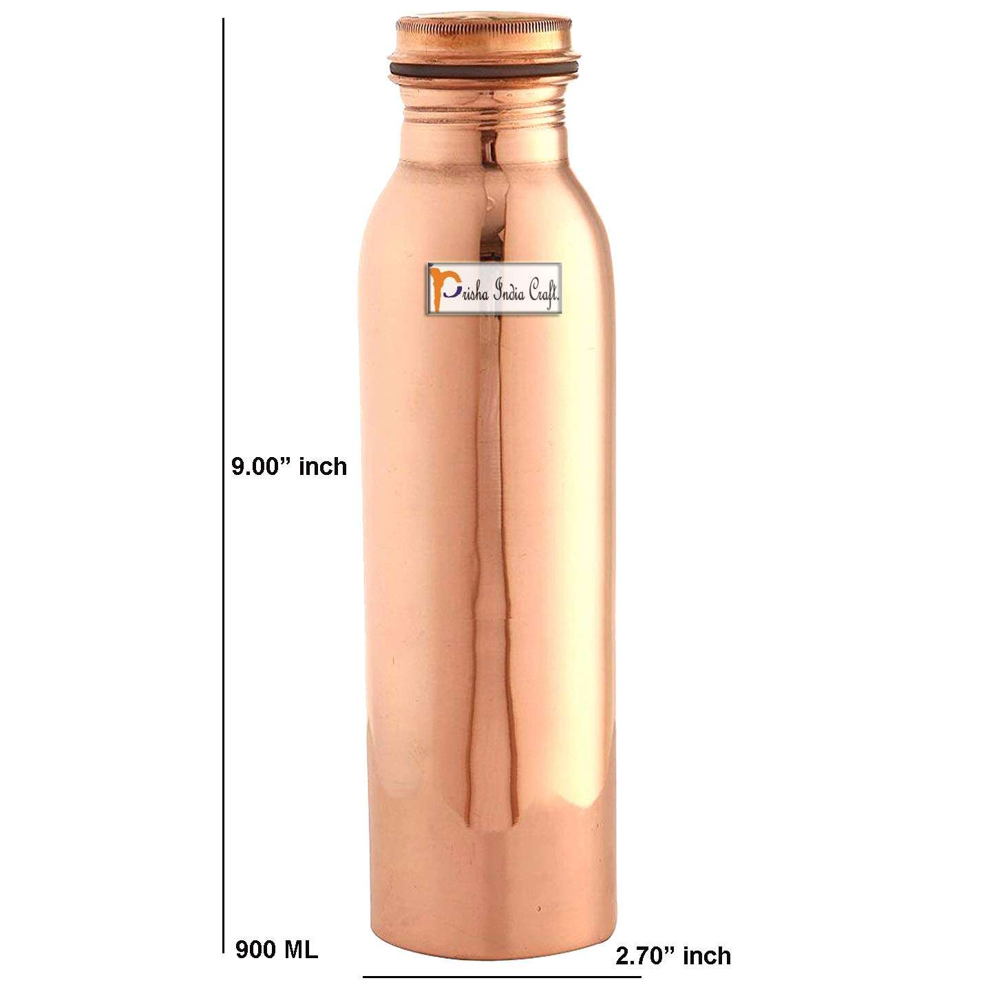 Prisha India Craft Pure Copper Bottle and 2 Copper Glass with Beautiful Gift Box, Set of 3 Pieces 4