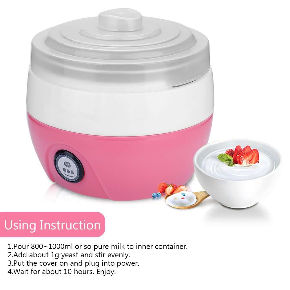 Ice Cream Maker Electric 1L Automatic Yogurt Machine, for Home(Pink) 3