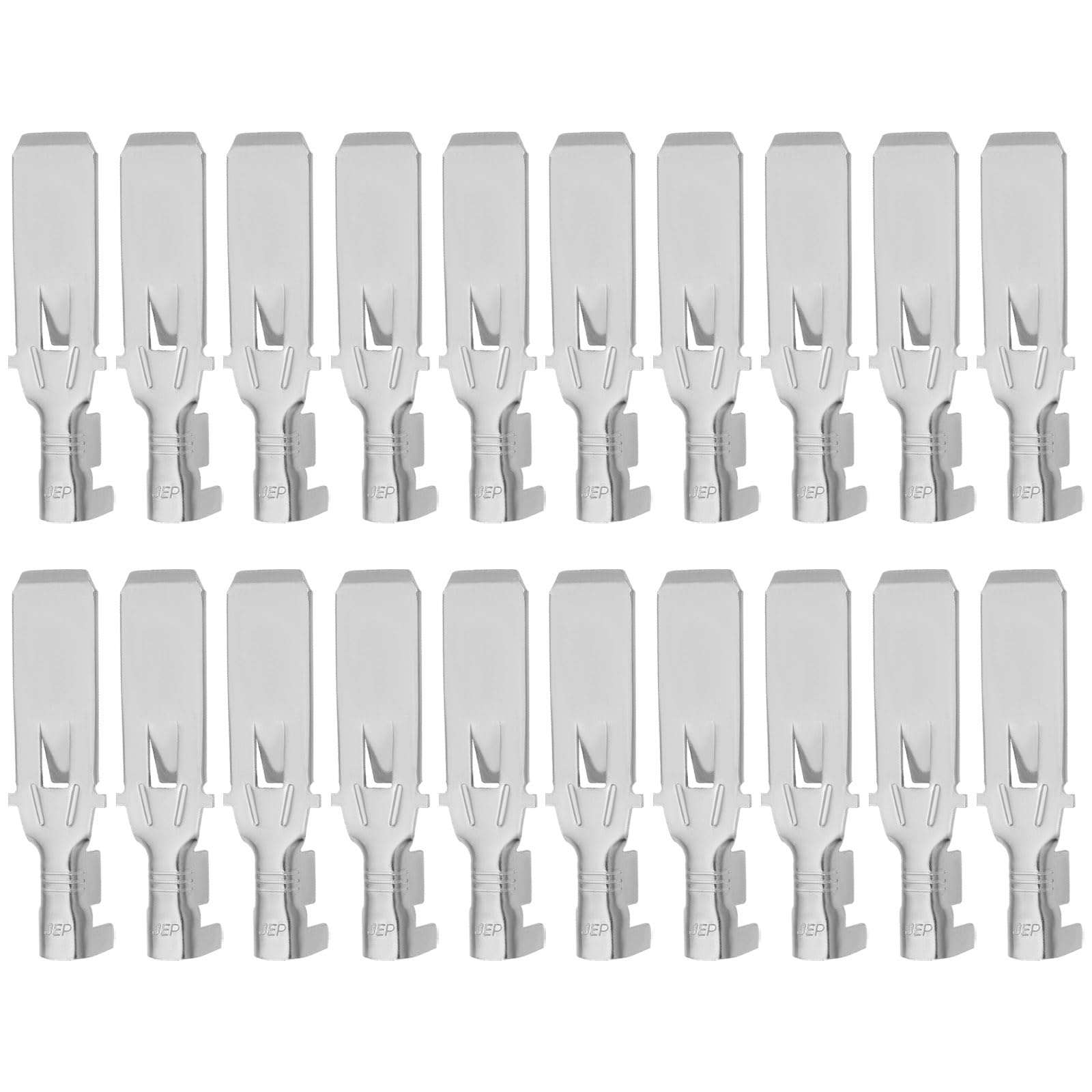 OTOTEC 20Pcs 9.5mm Wire Connectors Brass Flat Plugs Wire Crimping Terminals Cross Sectional Area 4mm² Suitable for Automotive Parts Home Appliances Silver 1