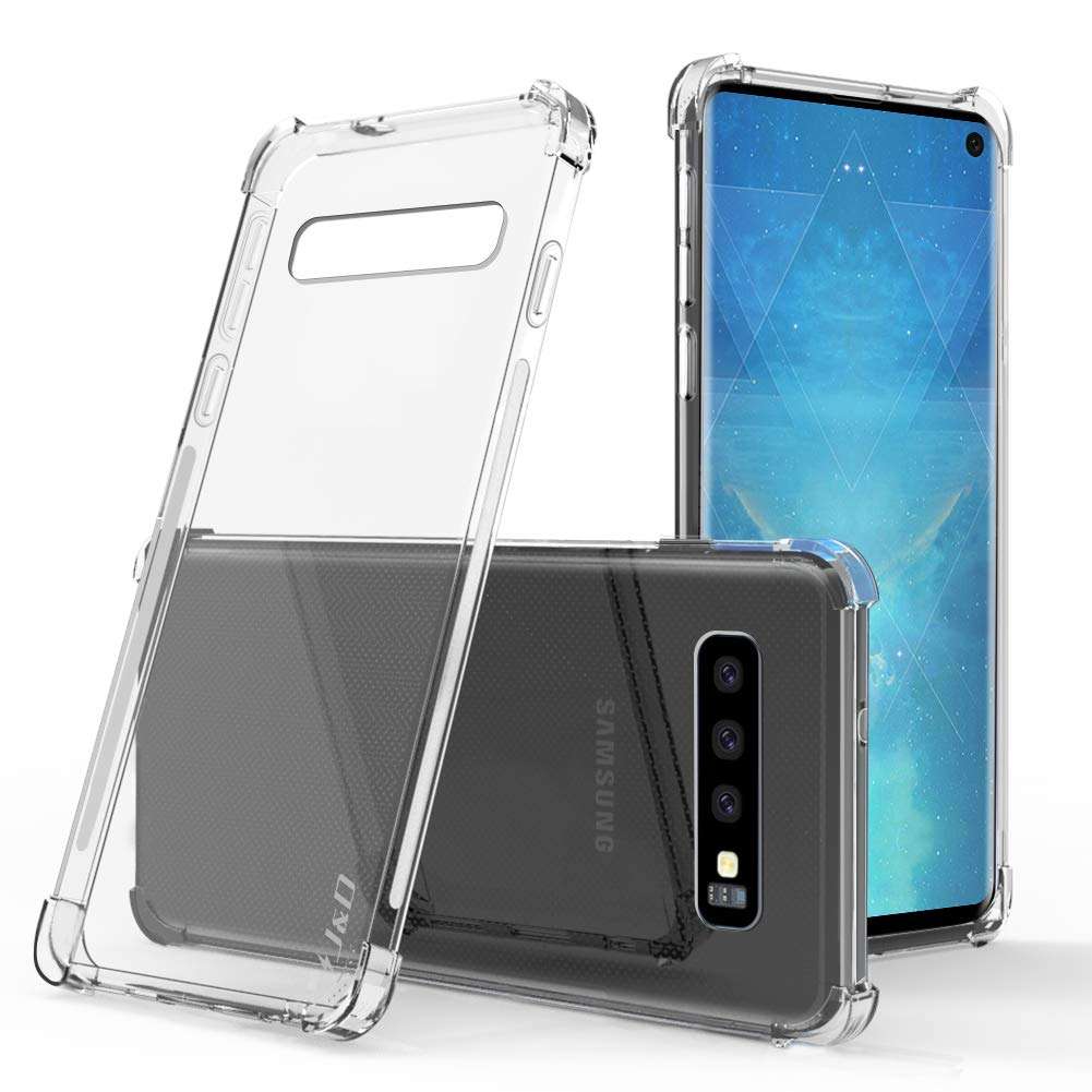 J&D Case Compatible for Galaxy S10 Case, Corner Cushion Ultra Clear Shockproof Protective Slim TPU Bumper Case for Samsung Galaxy S10 Bumper Case, Not for Galaxy S10 Plus/Galaxy S10 E/S10 5G 1