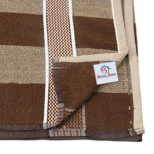 Heart Home Cotton 3 Pieces Bath Towel Super Soft, Fluffy, and Absorbent, Perfect for Daily Use 100% Cotton Towels, 500 GSM (Brown)-HEART11600 4