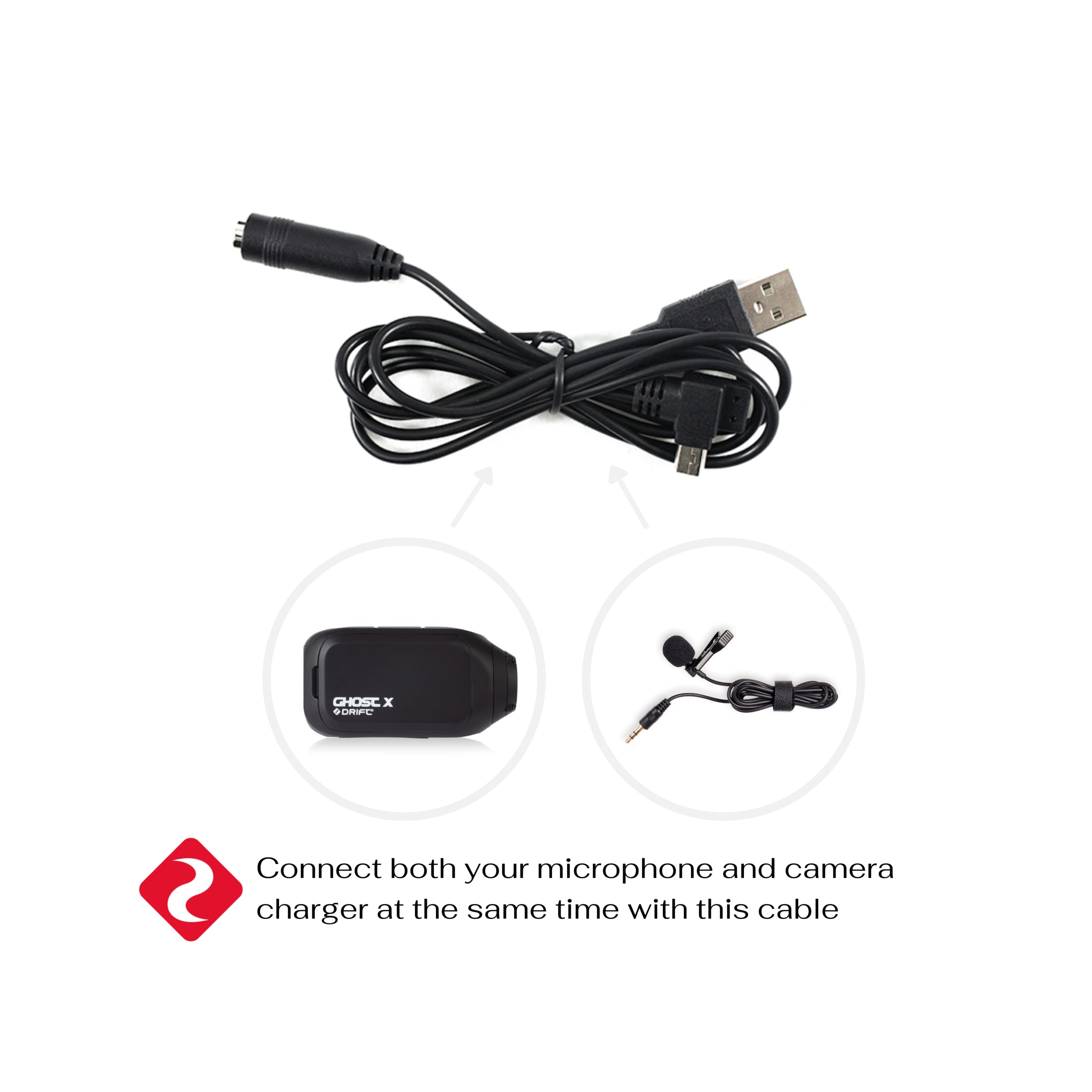 Drift Ghost X/Ghost 4K Microphone and USB Adapter Cable 2